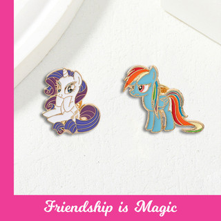 My Little Pony Men Pin Kawaii MLP Unicorn Hợp Kim Trâm Cho Ba Lô Hộp Đựng Bút Chì