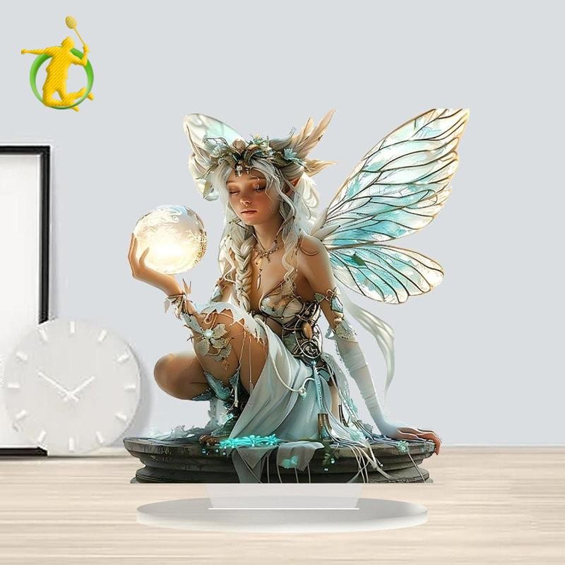 Hình Acrylic trang trí cổ tích 2D Elf cho màn hình máy tính để bàn và kệ sách