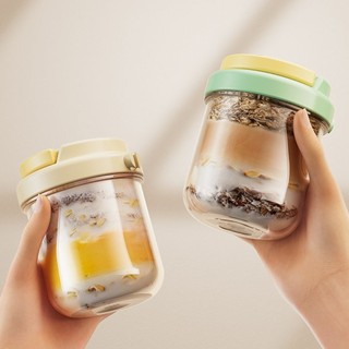 ARTISANU Cốc Ăn Sáng, Có Nắp Và Thìa Bát Sữa Chua Di Động, Cốc Salad 430ML Chống Rò Rỉ Ăn Sáng
