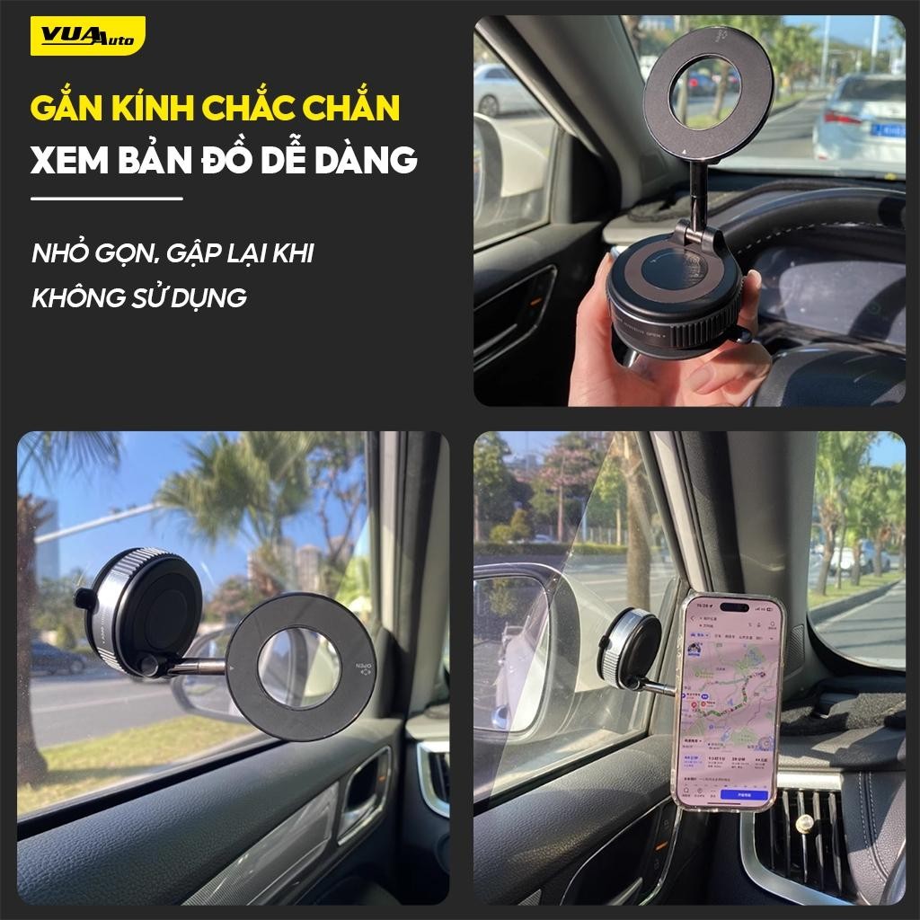 Giá Đỡ Điện Thoại Trên Ô Tô Nam Châm Từ Tính Hít Chân Không Gắn Kính, Taplo Siêu Chắc Chắn BB-441