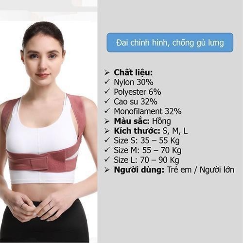 Đai Chống Lưng Gù Nam Nữ , Đai Nâng Ngực Nữ Có Nẹp Chỉnh Cột Sống ZX-074