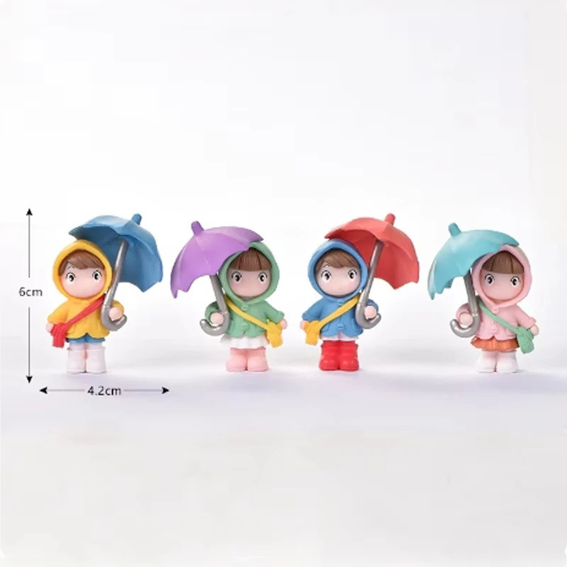 4 Chiếc Ô Dễ Thương Cặp Đôi Ô Tô Trang Trí Nội Thất Ô Tô Nhân Vật Hành Động Gương Chiếu Hậu Tự Động Bảng Điều Khiển Đồ Trang Trí Quà Tặng Mini Phụ Kiện
