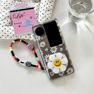 Ốp điện thoại gấp cho Oppo Find N3 Flip Boyang Design Little Daisy Giá đỡ từ tính Vòng tay vỏ điện thoại tpu cứng