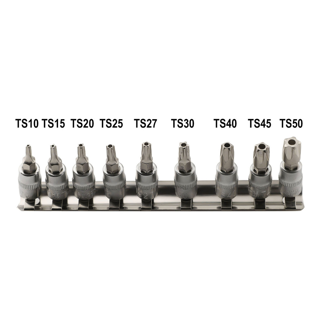 Bao gồm kích thước TS10 đến TS50 trong Bộ công cụ Torx Bit Nine ...