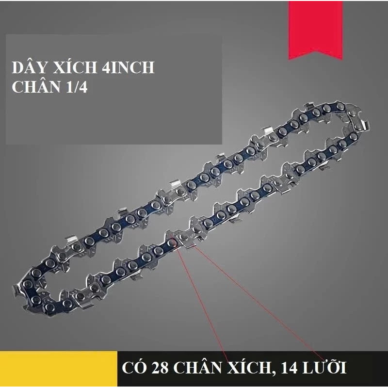 Xích máy cưa pin 4 inch/6inch ,dây xích dự phòng dùng cho cưa pin các loại MKT .HTC