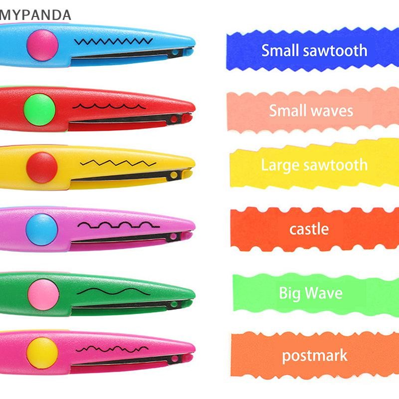 MYPANDA 6 Cái / bộ Kéo Họa Tiết Sóng Cắt Giấy DIY Dụng Cụ Thủ Công Giấy Thủ Công Thẻ Ảnh Kéo Trẻ Em Quà Tặng Đồ Dùng Văn Phòng.