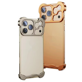 [JLK] Ốp Điện Thoại Cản Kim Loại lrregular Cho IPhone 17 Pro Max 17 Air 16E 16 Plus Có Bảo Vệ Phim Ống Kính Vỏ Chống Sốc Hợp Kim Nhôm Trần