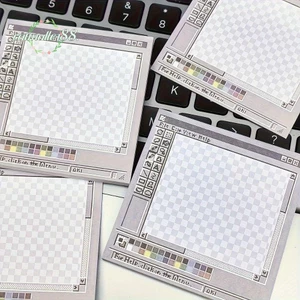 CATMALLER88 250 tờ ghi nhớ, Bảng vẽ máy tính Ghi chú dính độc đáo, Hình vuông sáng tạo Retro Dính Notepad Học sinh