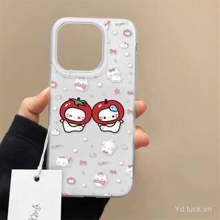 Cà Chua Mèo Con Đơn Giản Dễ Thương Vỏ Bé Gái Thích Hợp Cho iphone 13pro 16 14promax 12pro 15 11 16pro 14 13 15promax 12 14plus 15pro Ốp Điện Thoại Chống Sốc