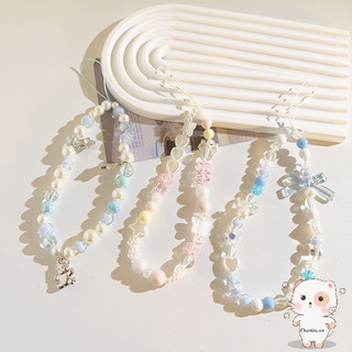 【Chamvn】Dây đeo điện thoại kiểu Sweet Fairy chống mất dây đeo điện thoại Ốp lưng điện thoại đính hạt mặt dây chuyền