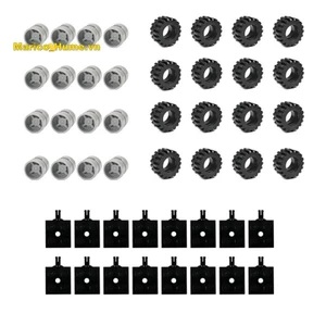 48 Chiếc Bánh Xe Mini Trục Gói Khối Phụ Kiện Ô Tô Lốp Trung Tâm Cổ Điển Gạch Xây Dựng Trẻ Em DIY Đồ Chơi Khối Nhựa Phần Cho Trẻ Em