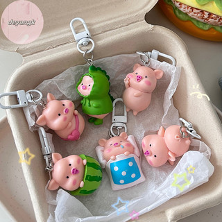 Deyangk Dễ Thương Ngộ nghĩnh Ba Chiều Heo Móc Khóa Hình Động Vật Móc Khóa Túi Điện Thoại Di Động Mặt Dây Chuyền Trang Trí Phụ Kiện VN