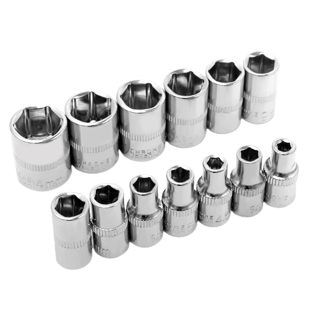1 Cái 4-14mm 1 / 4in Đầu Lục Giác Chìa Khóa Ổ Cắm Cờ Lê Số Liệu Hai Đầu Lục Giác Tay