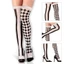 GODD Sọc Trên Đầu Gối Tất Bất Đối Xứng Halloween Chú Hề Cosplay Đùi Cao Tất