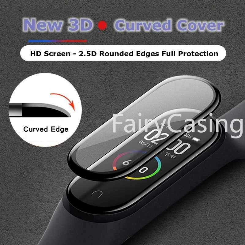 Kính bảo vệ mềm 9D cong cho Xiaomi Mi Band 10/9/8/7/6/4/5, kính cường lực cho đồng hồ thông minh
