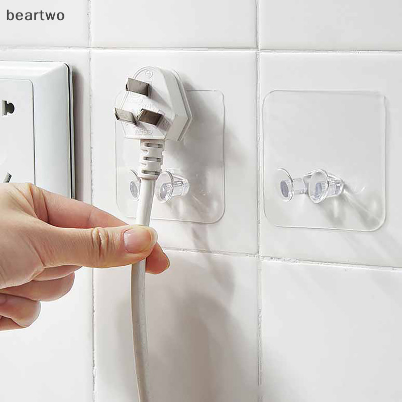 < Beartwo > 10 Chiếc Móc Bảo Quản Treo Tường Không Đục Lỗ Cắm Điện Ổ Cắm Giá Đỡ Bếp Trộm Móc Treo Tường Phòng Tắm Đẹp