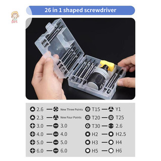 TWE 1 Bộ 26 Trong 1 Bộ Tua Vít Ratchet Từ Kép Đa Năng Lô Kính Thiên Văn Tiết Kiệm Nhân Công Tua Vít Tay Dụng Cụ VN