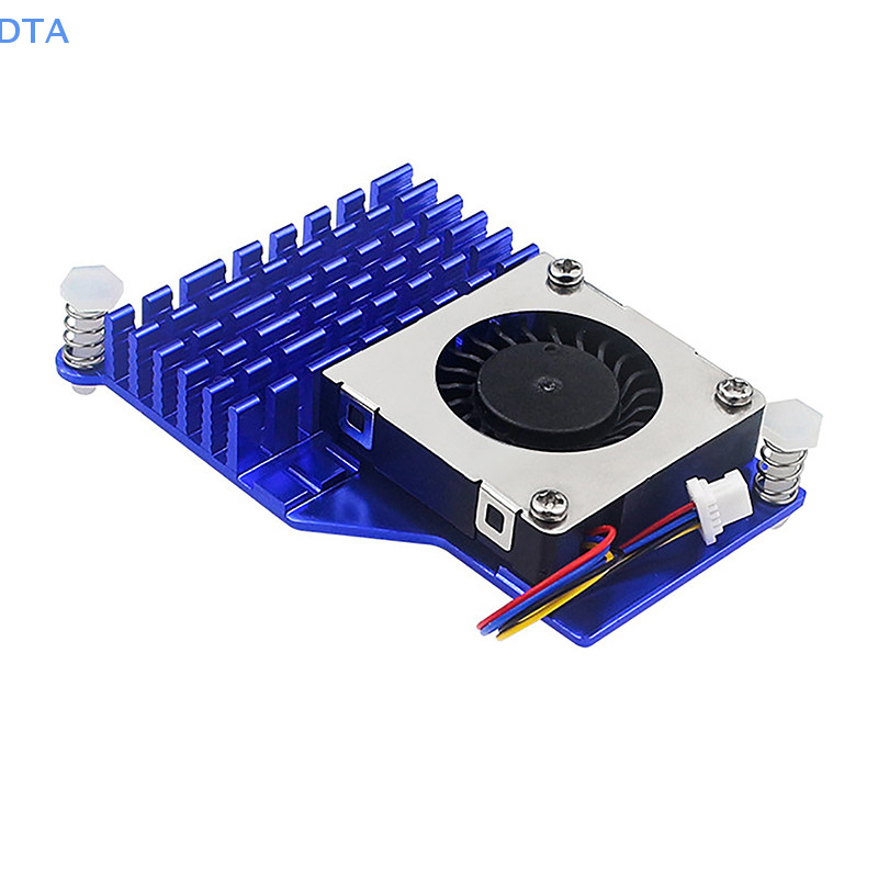 DTA PWM Quạt Có Thể Điều Chỉnh Tốc Độ Đen Bạc Xanh Tản Nhiệt Làm Mát Cho Raspberry Pi 5 Nhôm Hoạt Động Tản Nhiệt PO
