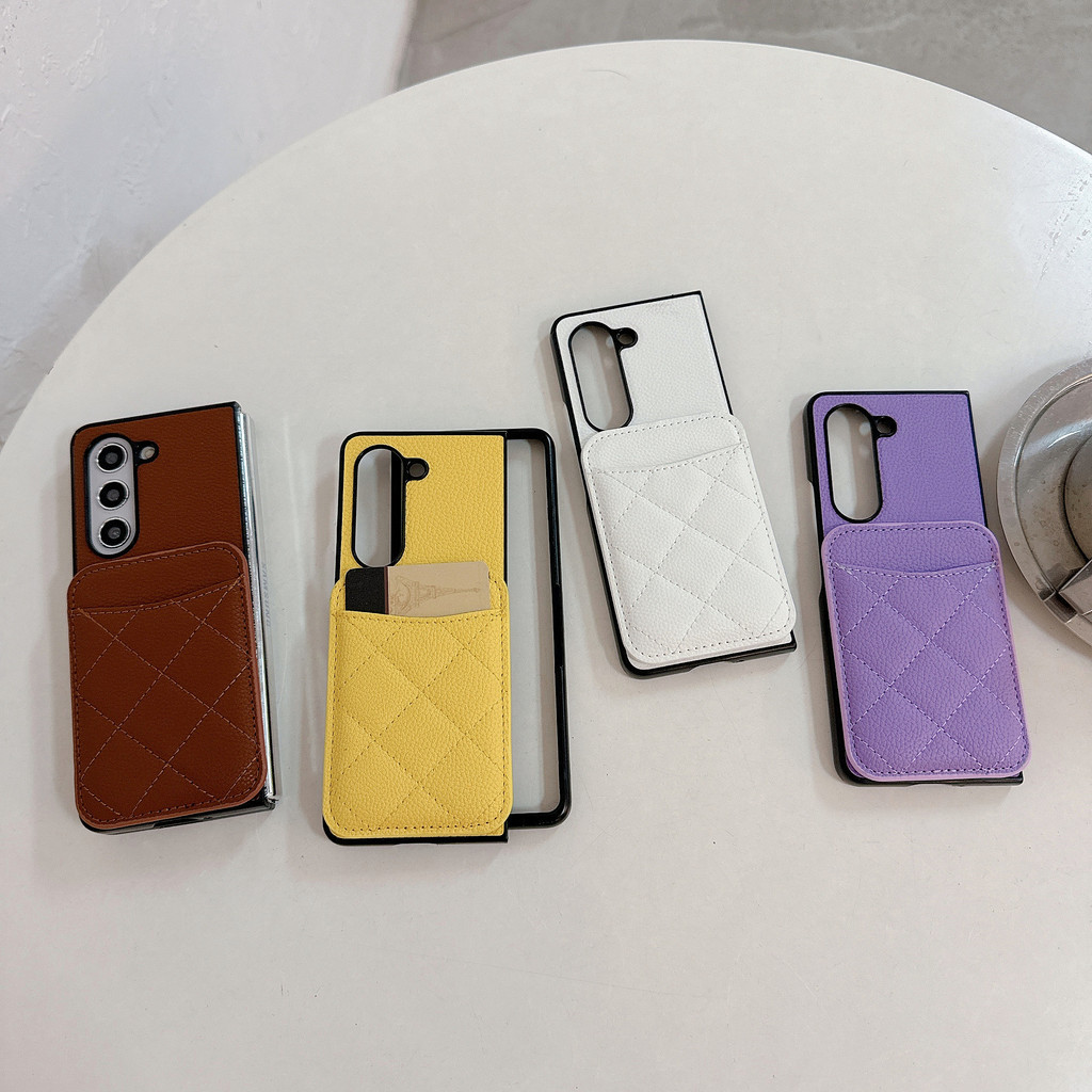 Dành Cho Samsung Galaxy Z Fold 3 4 5 6 Thiết Kế Da PU Sang Trọng Có Khe Cắm Ví Thẻ Ốp lưng Galaxy Z Fold6 Cao Cấp Phong Cách Retro Với Mặt Sau Gấp Từ Tính Vỏ Điện Thoại