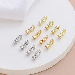Móc đôi bằng đồng mạ vàng giữ màu, móc ngọc trai đa năng, phụ kiện DIY cho trang sức handmade, vòng tay, dây chuyền, hạt