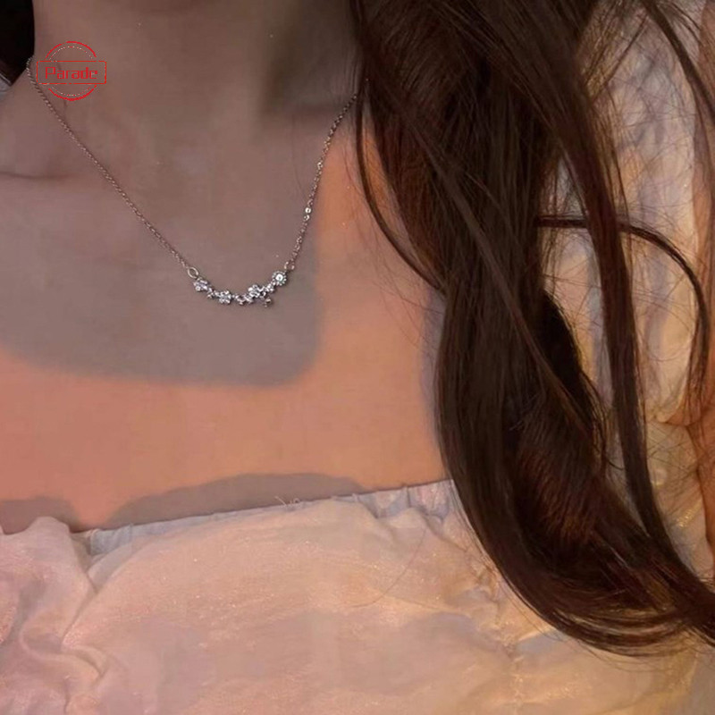 Cuộc diễu hành Tinh Tế Ngôi Sao Zircon Vòng Cổ Kim Loại Nữ Quyến Rũ Ngọt Ngào Đáng Yêu Ánh Sáng Xương Đòn Dây Chuyền Vòng Cổ Bé Gái Trang Sức Dự Tiệc Quà Tặng VN