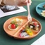 Khay ăn kiêng chia ba ngăn bằng lúa mạch an toàn cho sức khỏe 22cm
