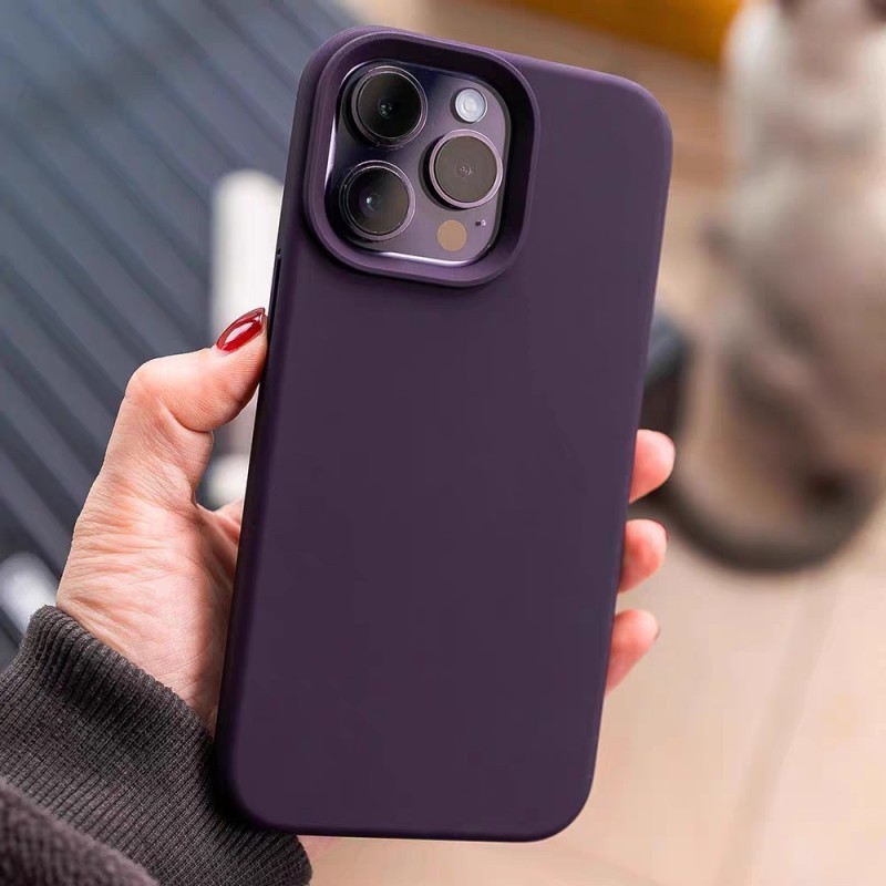 Màu tím đậm (Chất lượng cao) cho iPhone 17 / 16 / 15 / 14 / 13 / 12 / 11 / Pro Max Air mini Xs Max Xr 7 8 Plus SE Vỏ điện thoại silicon lỏng bảo hiểm toàn diện