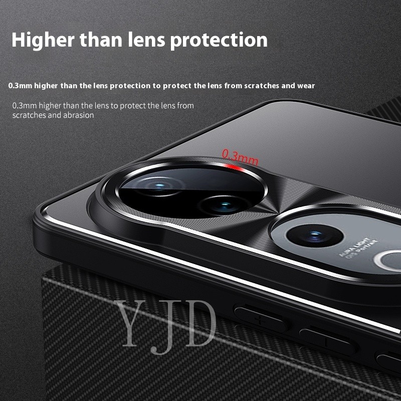 Ốp Lưng Cho Vivo V40 Pro Hợp Kim Nhôm Kim Loại Bao Gồm Tất Cả Vỏ Điện Thoại Chống Sốc
