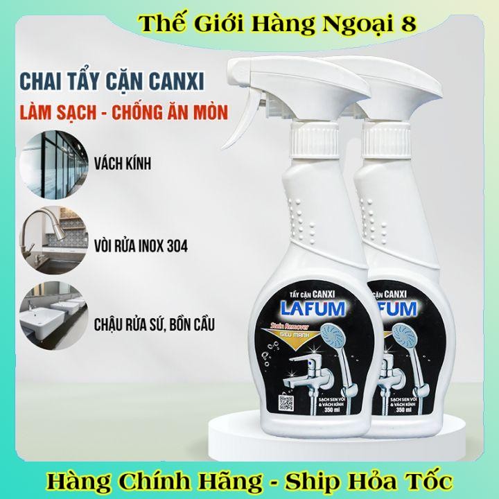 Chai Xịt Tẩy Cặn Canxi LAFUM Chống Ăn Mòn Inox Vệ Sinh Vòi Rửa, Vòi Sen, Vách Kính - HÃNG LAFUM