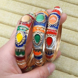 Vòng tay hoa hồ sơ YONDR, Vòng tay Cloisonne truyền thống, Vòng tay đôi tráng men thủ công Vòng tay nữ cổ điển dành cho nữ Cô gái