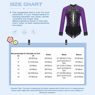 Yhong Kid Girls Gymlastic Leotard Tay Dài Lấp Lánh Kim Cương Giả Múa Một Mảnh Trang Phục