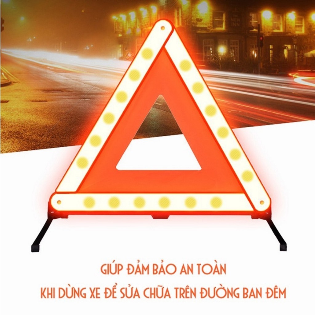 Biển Cảnh Báo Nguy Hiểm, Biển Tam Giác phản quang cảnh báo cho xe hơi gấp gọn tiện lợi FE123