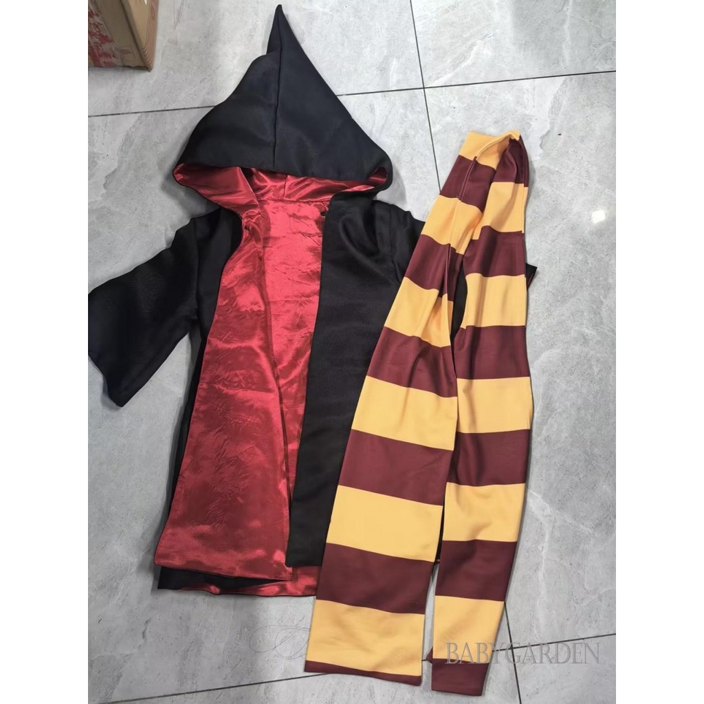 Baga-người Lớn / Trẻ Em / Bé Phù Thủy Trang Phục Dài Tay Áo Khoác Phù Thủy Có Khăn Cosplay Quần Áo Halloween