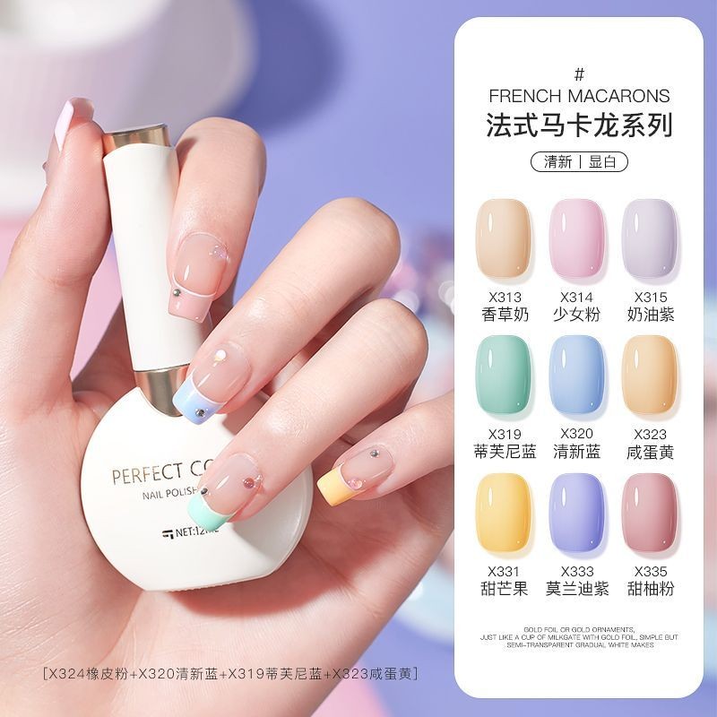 Pháp Macaron Màu Dopamine Sơn Móng Tay Keo Phong Cách Mới Cửa Hàng Móng ...