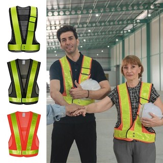 Áo phản quang HOBBYIN, V Shape Lưới phản quang Dây đeo an toàn, An ninh dạ quang Grenn Đen Cam Cảnh báo làm việc ban đêm Quần áo thể thao ngoài trời