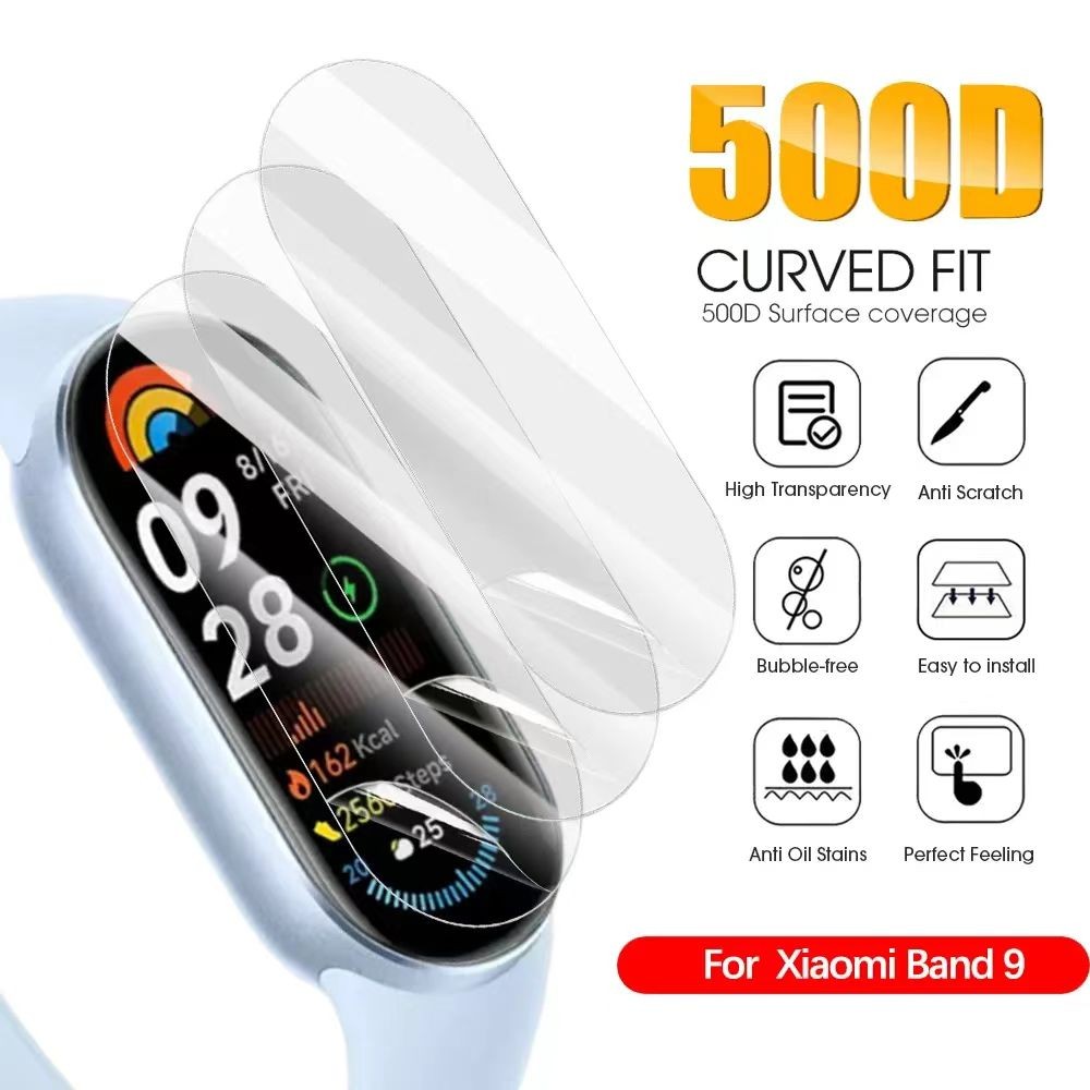 1 Miếng Dán Bảo Vệ Màn Hình Đồng Hồ TPU Linh Hoạt Cho Xiaomi Mi Band 10 9 8 Phim Hydrogel Chống Trầy Xước Mềm Cho Xiaomi Band Miband 7 6 5 4 3