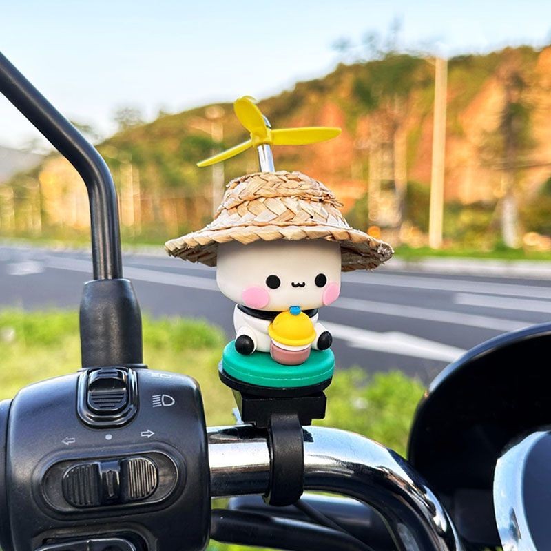 Một hoặc hai đồ trang trí ô tô, đồ trang trí xe máy, xe điện, vải đường bộ, phụ kiện nhỏ, vịt vàng nhỏ, Xe Đạp Dễ Thương