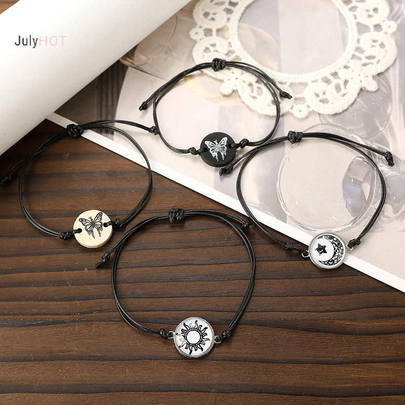 Julyhot 2 Cái / bộ Vòng Tay Mặt Trời Dạ Quang Cá Tính Cho Những Người Yêu Dây Quyến Rũ Tình Bạn Đảng Phụ Kiện Trang Sức Túi Đôi Massivedeals Quà Tặng