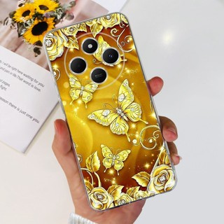 Dành Cho Xiaomi Redmi 14C Vỏ Hoa Phong Cách Mới Silicon Mềm Trong Suốt TPU Ốp Lưng Cho Xiomi Redmi 14C 4G Vỏ Điện Thoại