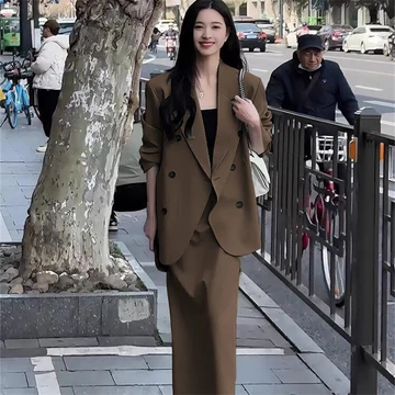 【Bess's house-bigsize】blazer nữ+váy dài,váy công sở，set blazer nữ,set đồ nữ đi chơi，set đồ nữ sang chảnh,đồ bộ nữ đi chơi,Mùa Xuân Thu 2024 Mới Nữ Chuyên Nghiệp Phù Hợp Với Áo Khoác + Váy 