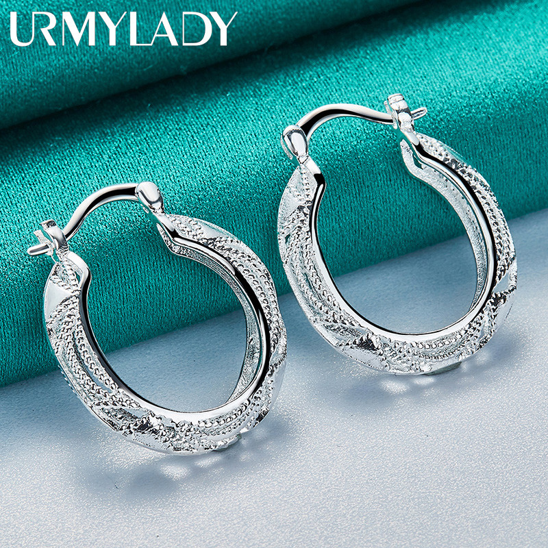 Urmylady Bạc 925 Rồng Rỗng Bông Tai Vòng Tai Cho Nữ Quyến Rũ Trang Sức Dự Tiệc Thời Trang