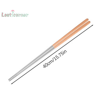 [Lostcorner] 1 Đôi Đũa Inox Dài Đũa Nấu Mì Chiên Sâu Lẩu Trung Quốc Đũa Kim Loại Có Thể Tái Sử Dụng [Mới]