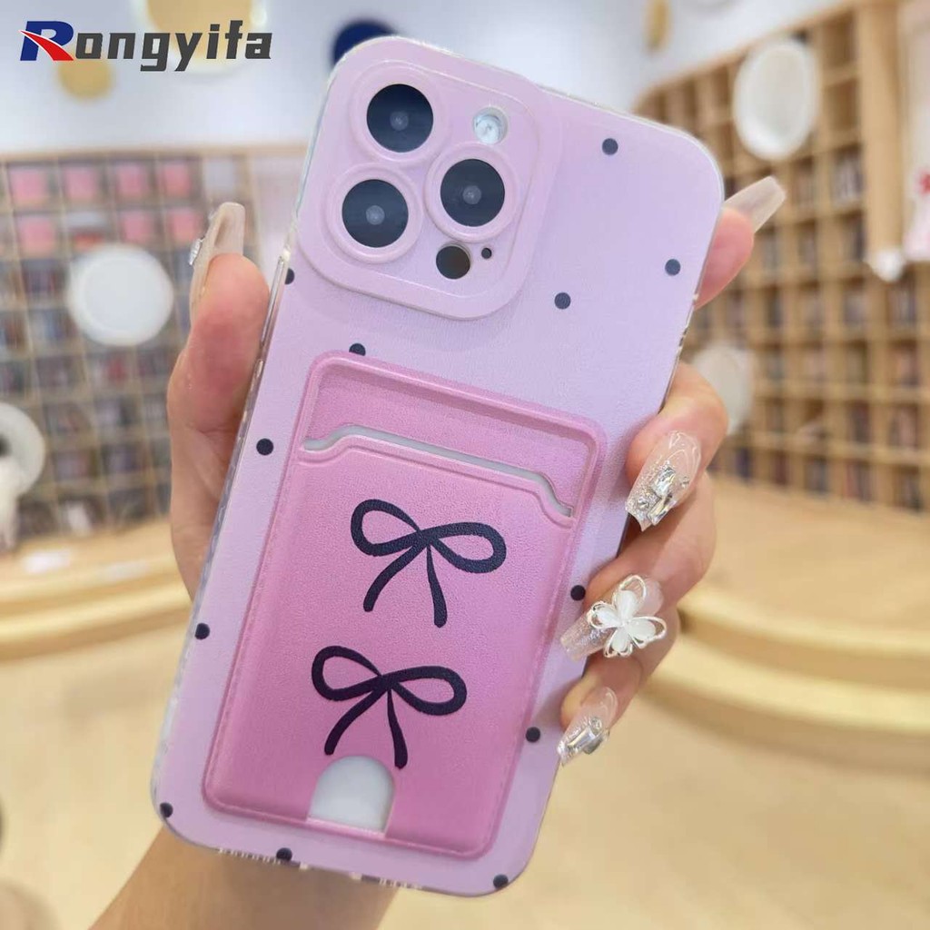 Nơ Túi Đựng Thẻ Dành Cho Samsung Galaxy M55 M54 M35 M15 M14 M23 F23 M33 M52 M53 5G M13 F13 4G M30 M31 Prime F41 M30S M21 M21S Ví Đựng Vỏ Mềm Chống Sốc Chống Rơi
