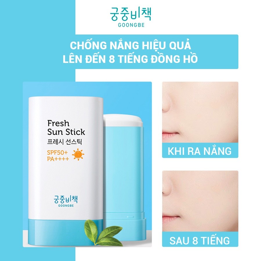 Mô tả Thỏi Chống Nắng Vật Lý Thuần Chay GOONGBE Fresh Sun Stick Dành Cho Da Nhạy Cảm SPF50+ PA+++ 23g - 2