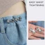 Mya Thắt Lưng Nút Nơ Quần Pin Jean Nút Chân Có Thể Điều Chỉnh Khóa Eo
