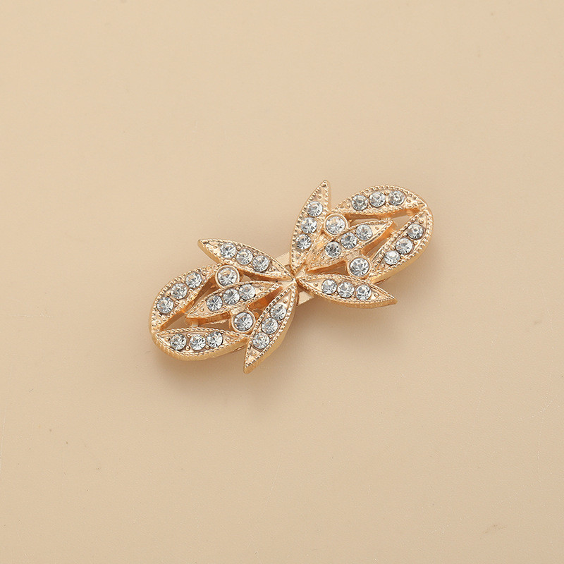Handmade DIY Kim Loại Zircon Khóa Đĩa Cài Đặt Đơn Giản Khóa Thời Trang Áo Gió Nút Quần Áo Phụ Kiện