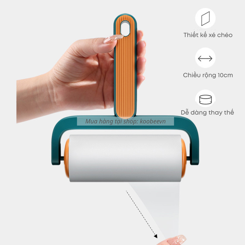 Cây Lăn Bụi KOOBEE Làm Sạch Quần Áo, Ga Giường, Sofa, Lông Chó Mèo, Cuộn 60 Lần Xé | 159