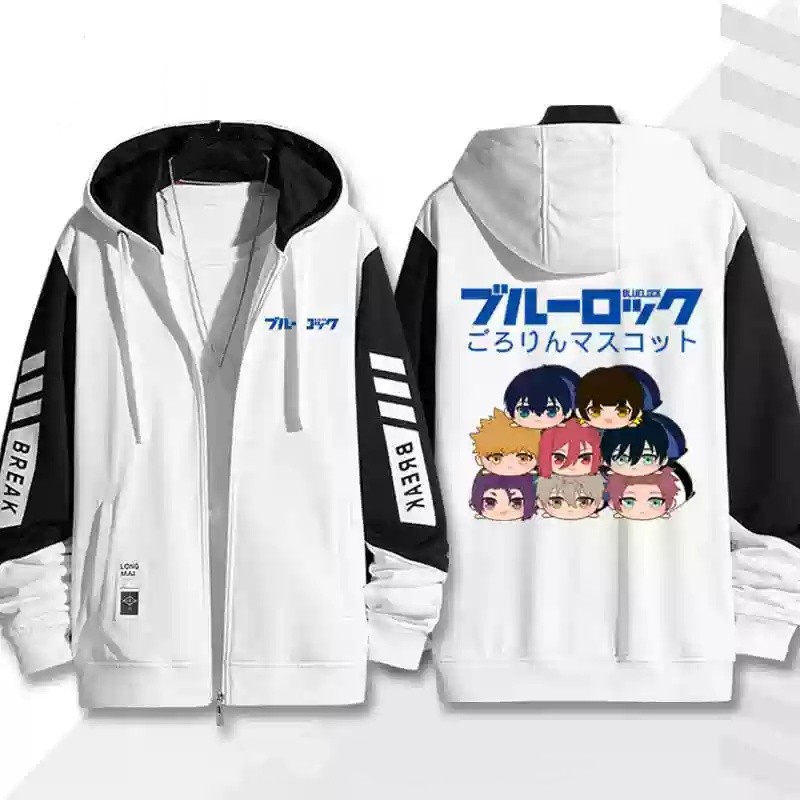 5y BLUE LOCK Isagi Yoichi Nagi Seishiro áo khoác dây kéo Áo khoác Hoodie cardigan áo len Unisex dài tay Top Cosplay