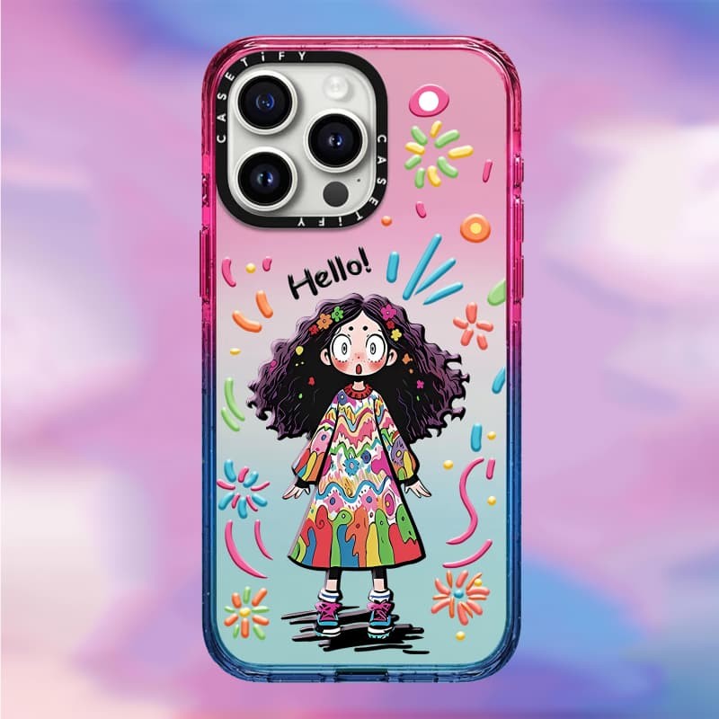 Casetify X Rainbow girl Hút Từ Tính Cứng Acrylic Ốp Lưng Cho Apple IPhone 12 13 14 15 16 Pro Max Plus Có Hộp