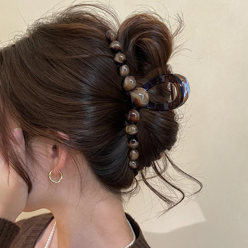 Kẹp Tóc Nữ Pháp Cao Cấp Cá Mập Tóc Màu Cà Phê Sang Trọng Dễ Thương Kẹp Tóc Lớn Phụ Kiện Thời Trang
